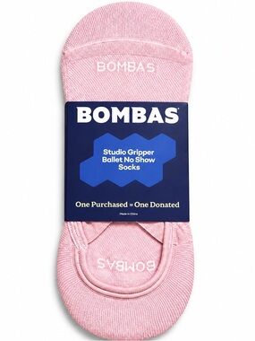 Bombas Studio Gripper Ballet No Show Socks Pink Medium NWT